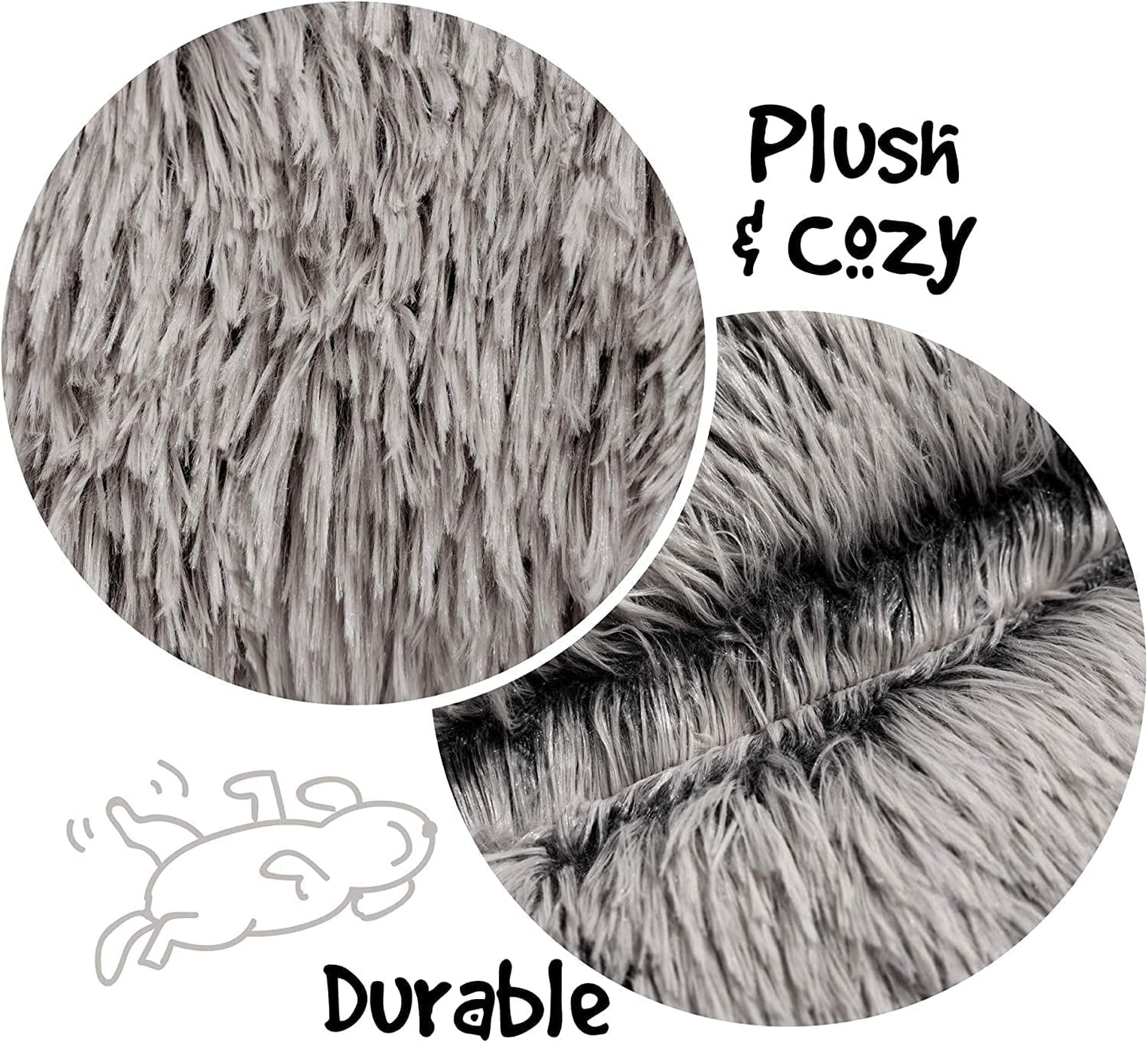 Donut Cat Bed, Faux Fur Dog Beds for Medium Small Dogs - Self Warming Indoor round Pillow Cuddle