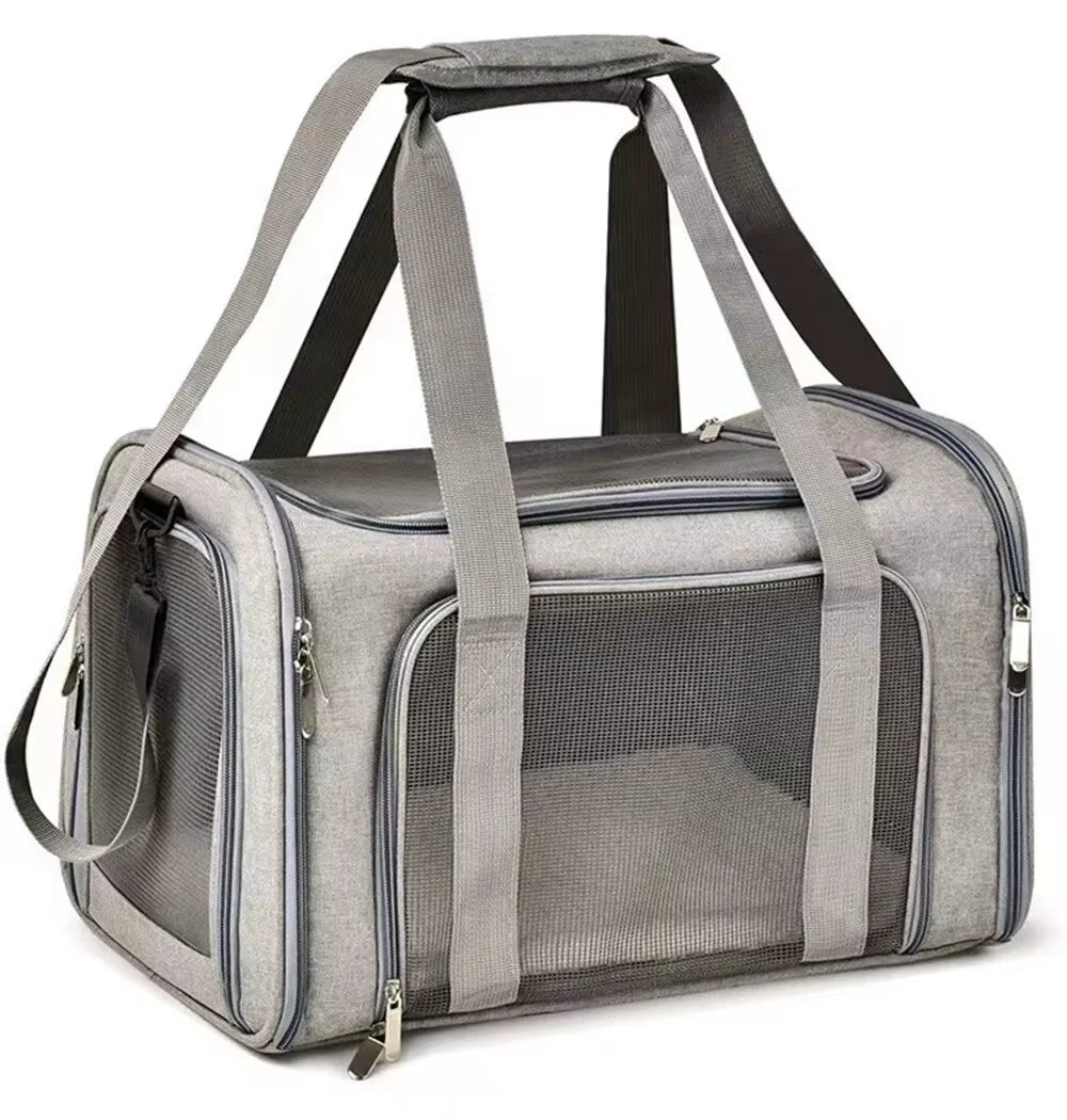 Dog Carrier Bag Soft Side Backpack Cat Pet Carriers Dog Travel Bags Airline Approved Transport for Small Dogs Cats Outgoing