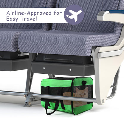 Pet Carrier Airline Approved Pet Carrier Dog Carriers for Small Dogs, Cat Carriers for Medium Cats Small Cat, Small Pet Carrier Small Dog Carrier Airline Approved Cat Pet Travel Carrier-Green
