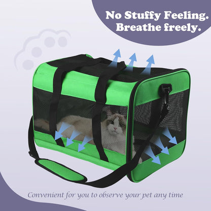 Pet Carrier Airline Approved Pet Carrier Dog Carriers for Small Dogs, Cat Carriers for Medium Cats Small Cat, Small Pet Carrier Small Dog Carrier Airline Approved Cat Pet Travel Carrier-Green